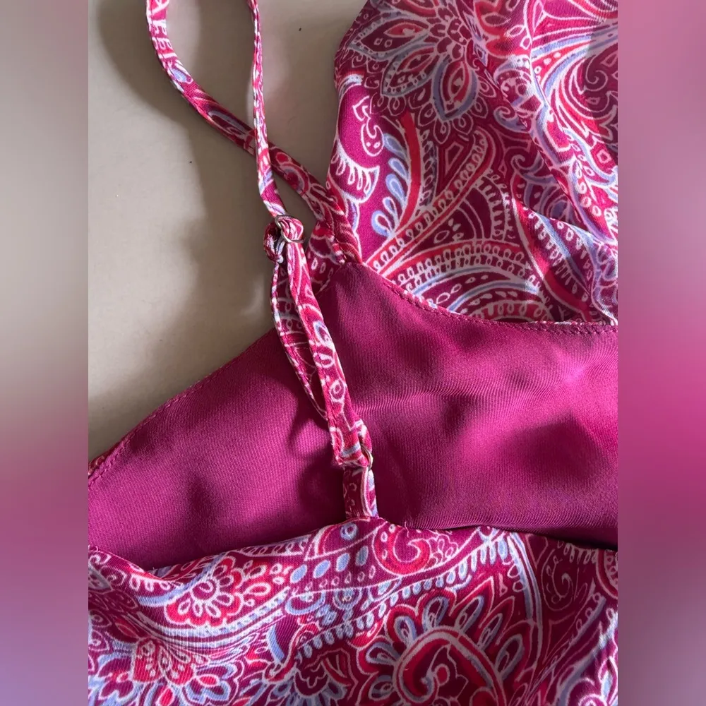 Parker Womens Strawberry Oswego Pink Handkerchief Hem Dress Size Large $440 - Image 5