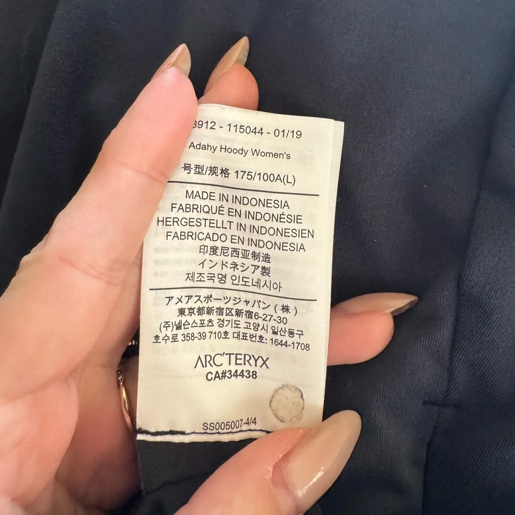 Arc’teryx Adahy Hoody Jacket Sz Large Womens Outdoor Activewear Hiking Gorpcore Blue - Image 8