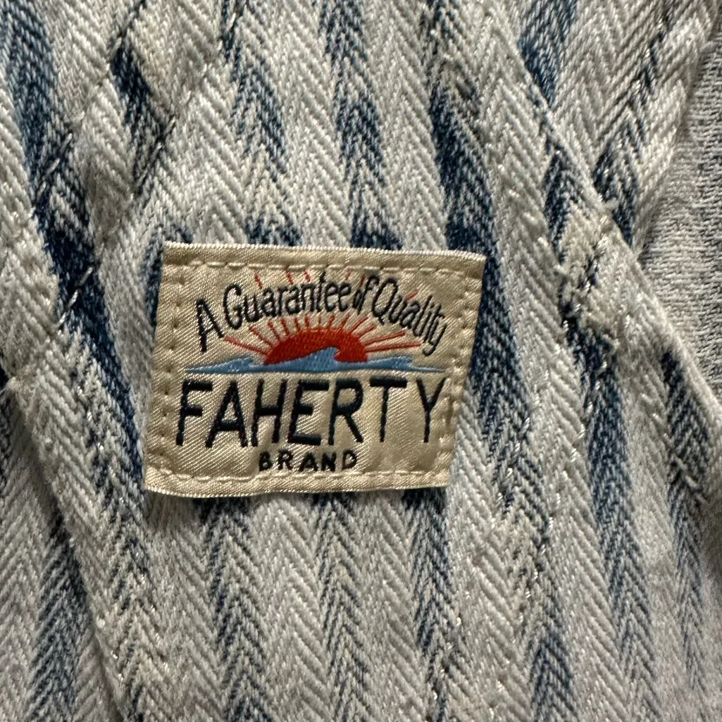Faherty TopSail Railroad Stripe Overalls New with tags size Large - Image 10