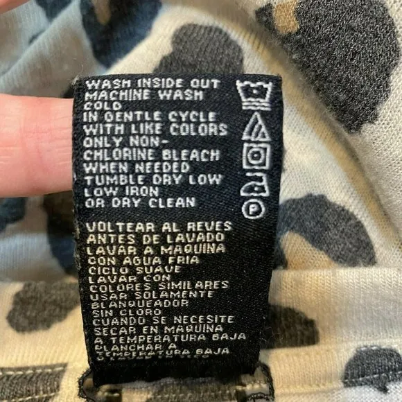 Premise Tunic Top M Leopard Print Shark‎ Bite Hem 3/4 Sleeve Scoop Neck - Image 9