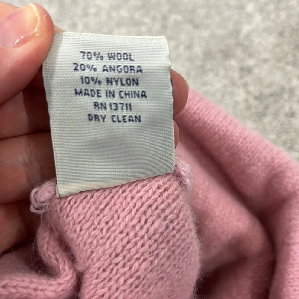 New Lord and Taylor Angora Wool Pink and Brown Stripe Knit Winter Cap Beanie - Image 7