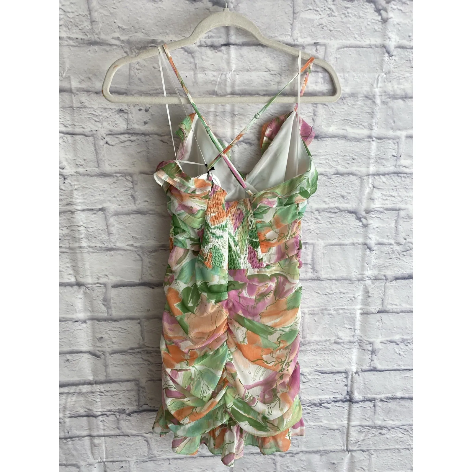 Lost & Wander NWT Fairycore Girly Chiffon Painterly Love Mini Dress Size Small - Image 11