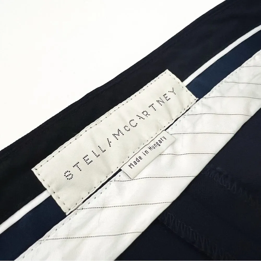 STELLA MCCARTNEY Vivian Wool Tapered Pants in Midnight Blue | IT 44/US 8 - Image 9