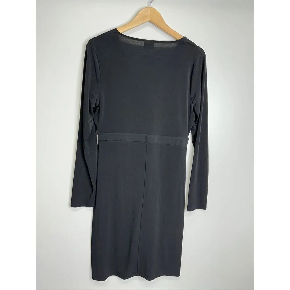 Jaclyn Smith  Collection Wrap Dress Womens Black Size Large Midi - Image 2