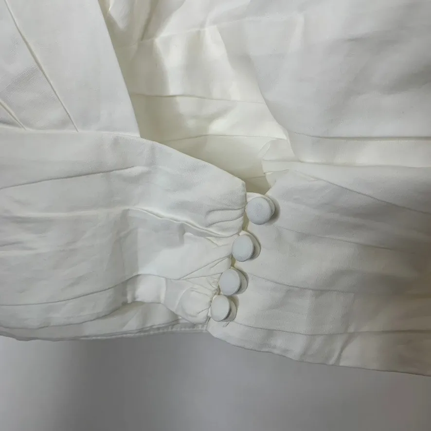 Anthropologie Sunday in Brooklyn Wrap-Front Blouse White Womens Size 4 - Image 7