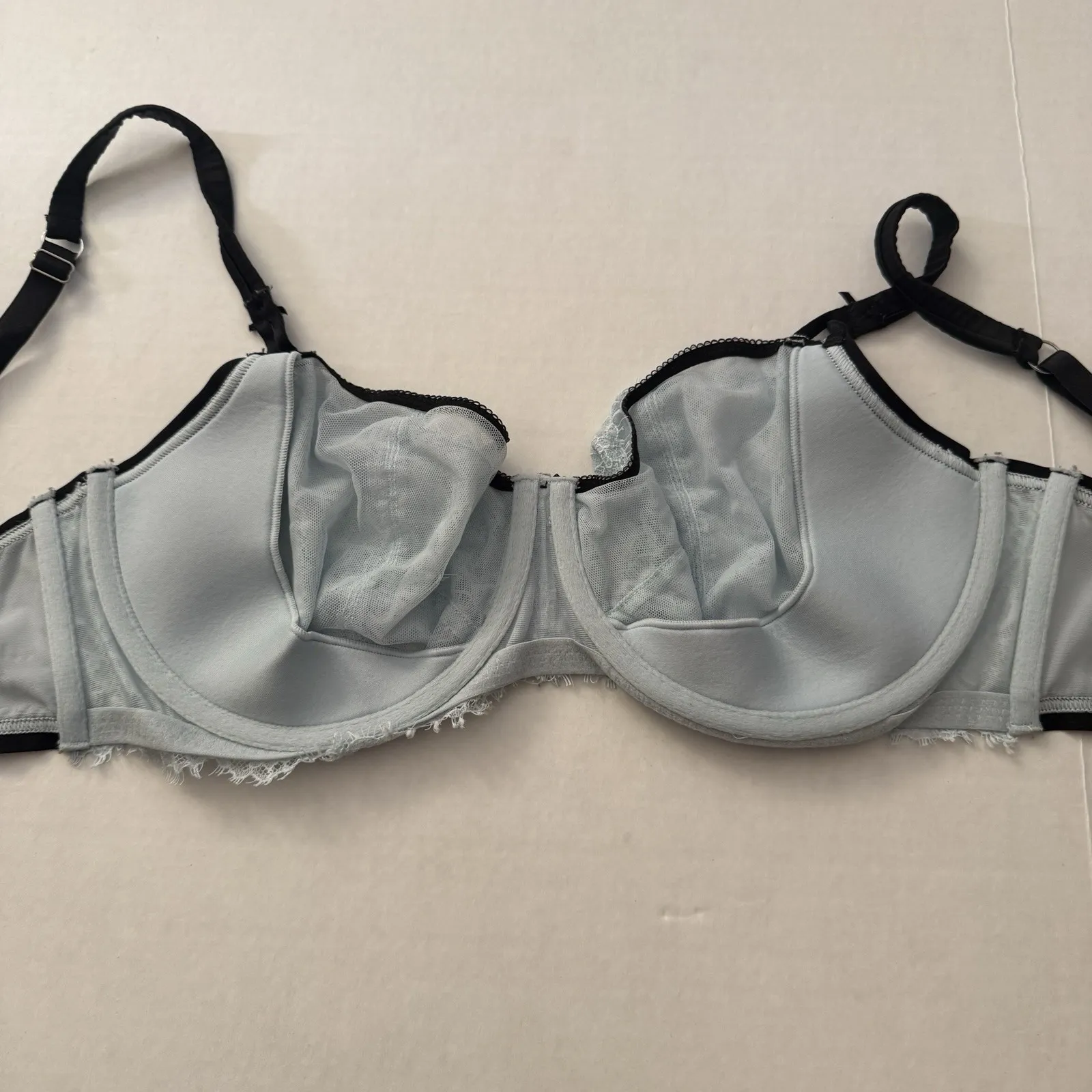 Victoria's Secret Dream Angels Wicked Unlined Balconette Bra‎ Blue Black 38DD - Image 8