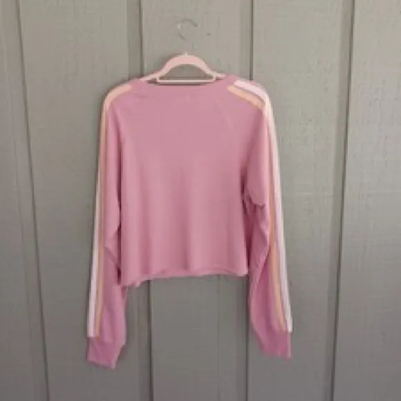 NWT Wildfox Homestead Stripes Sweatshirt Orchid Smoke Size Small Oversized - Image 4