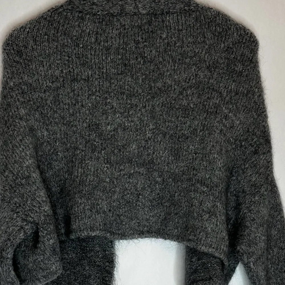 Italy Rare Mohair Blend Metallic Knit Cropped Cardigan One Size - Image 5