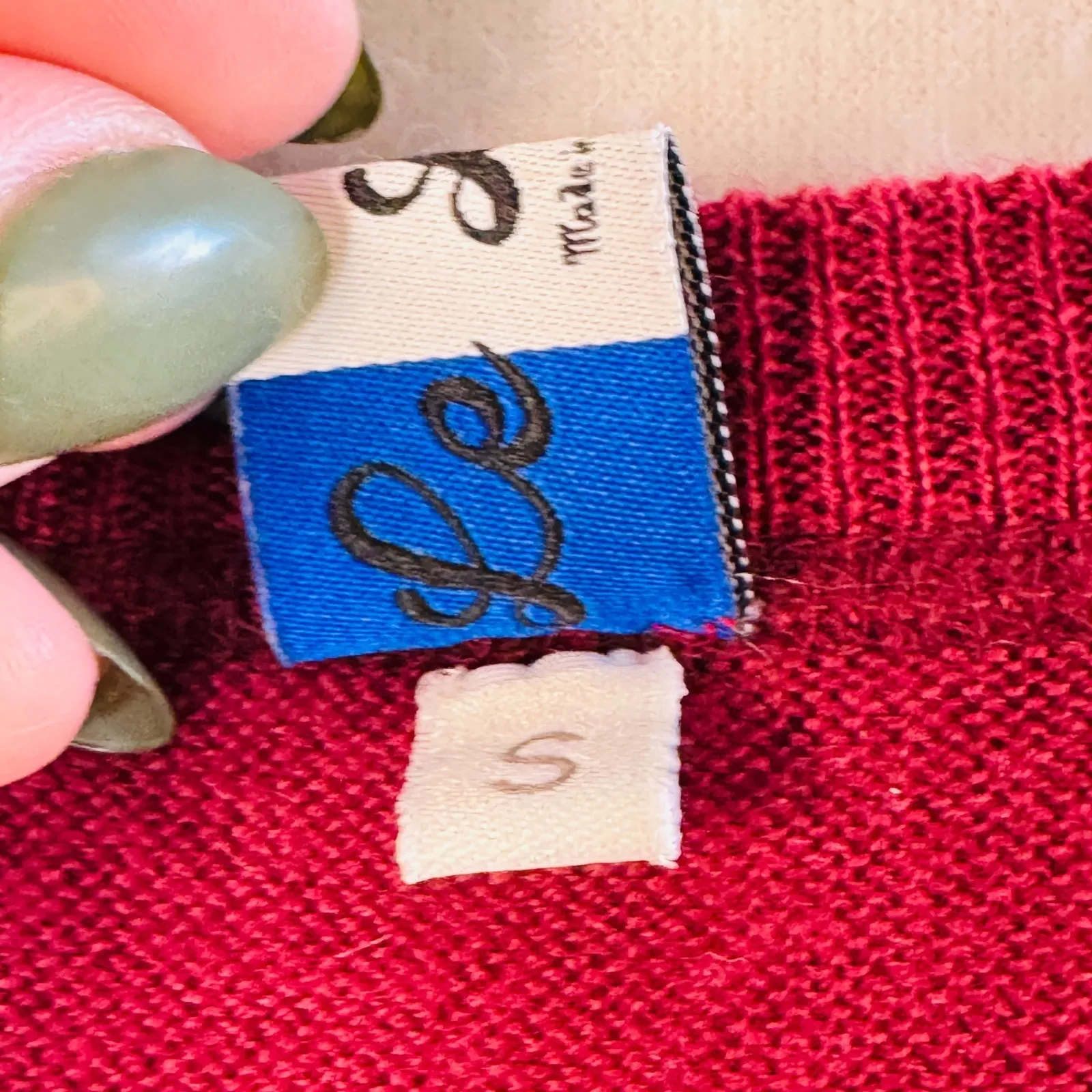 Le Léon Grande Gueule Red 100% Merino Wool Sweater Made in Nepal Womens S French - Image 3