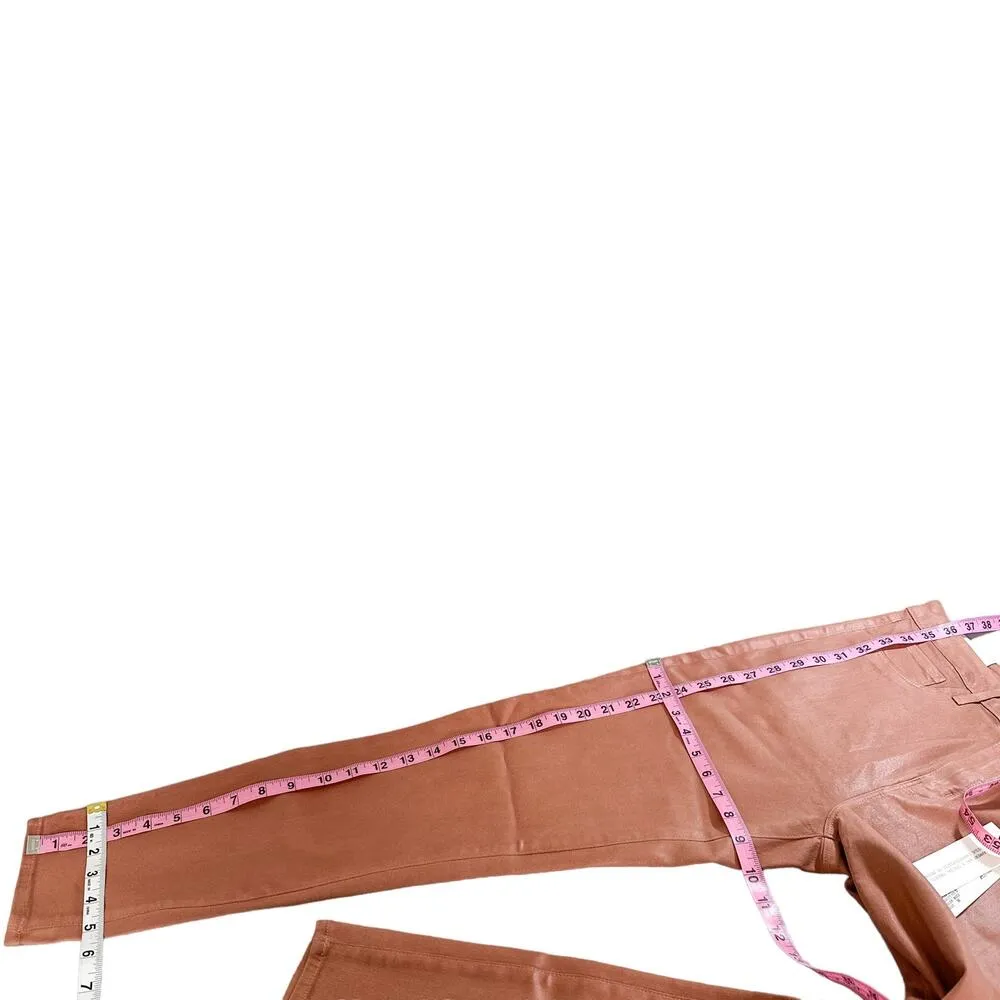 L’Agence NEW Margot Skinny High Rise Coated Sheen Jean Pant Mocha Brown 30 - Image 12