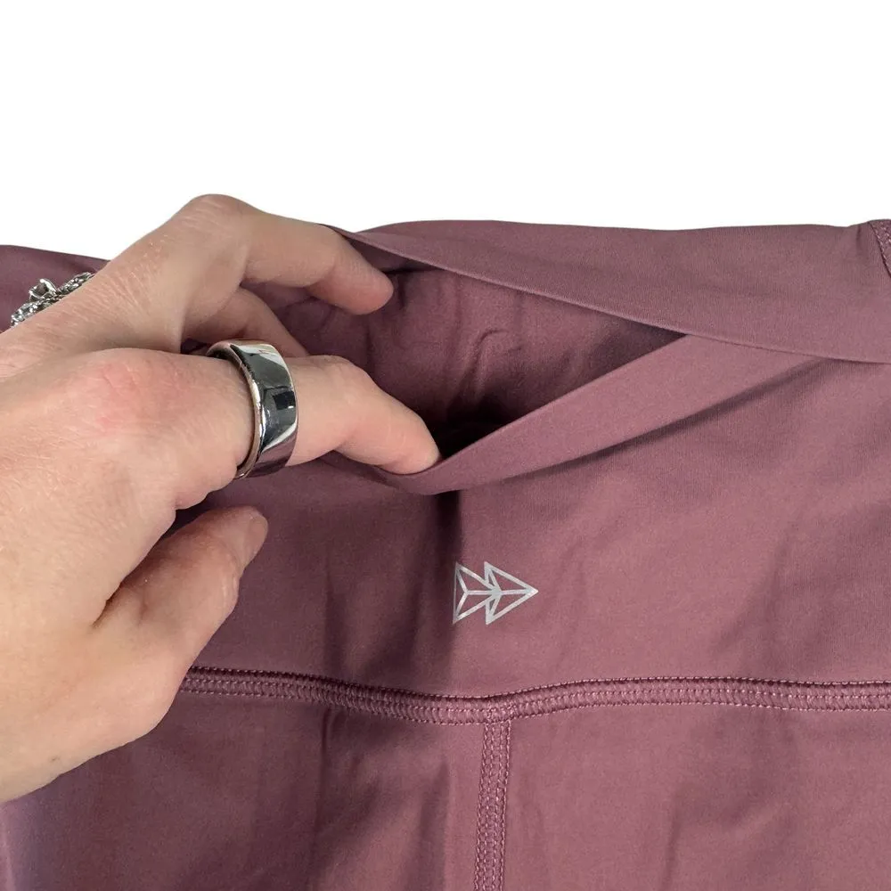 Yvette High Waist Leggings Workout Yoga Pants Pockets‎ XL Mauve Purple - Image 8