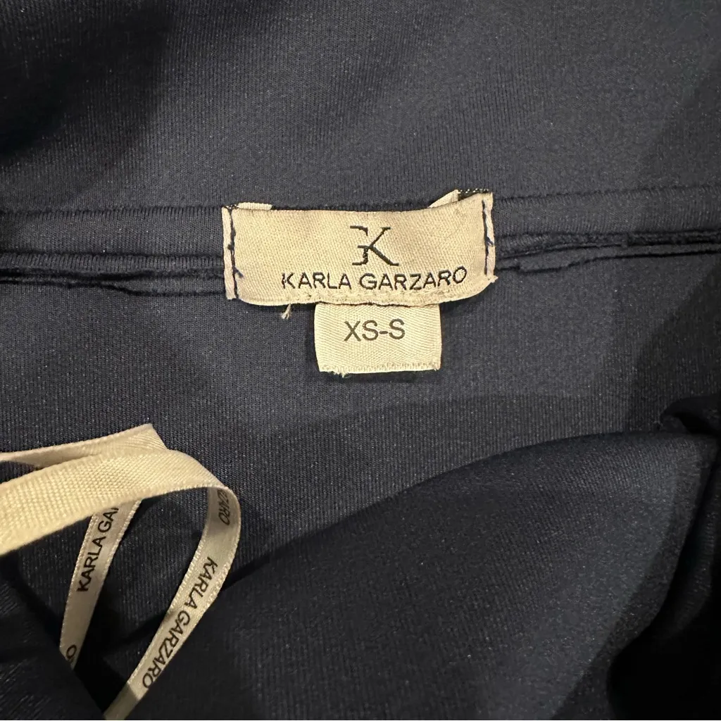 Karla Garzaro Elegant Navy Ruffle bodysuit Blue - Image 5