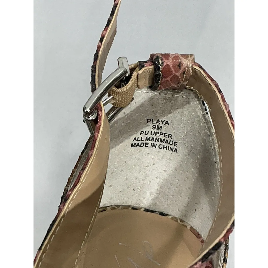 Womans Thalia Sodi Playa 9 M Multicolor Snake Print Strappy Rhinestone Heels - Image 7