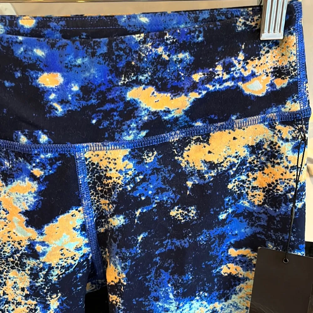 Zobha Athletic Leggings Workout Tights Womens Small Muscari Blue Straight Leg - Image 4