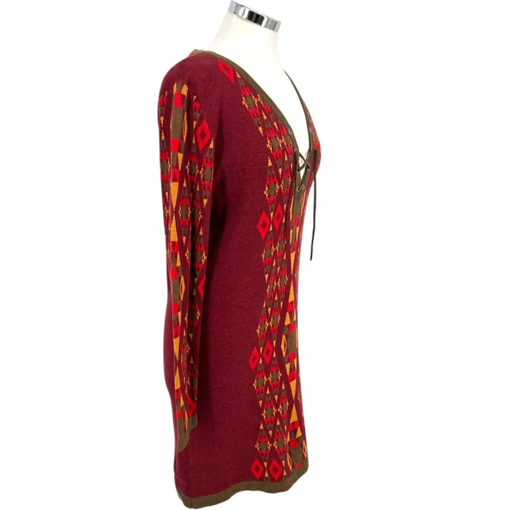 Tasha Polizzi Sundance Southwest Knit Sheath Dress Scarlett Red Size Small NWT - Image 4