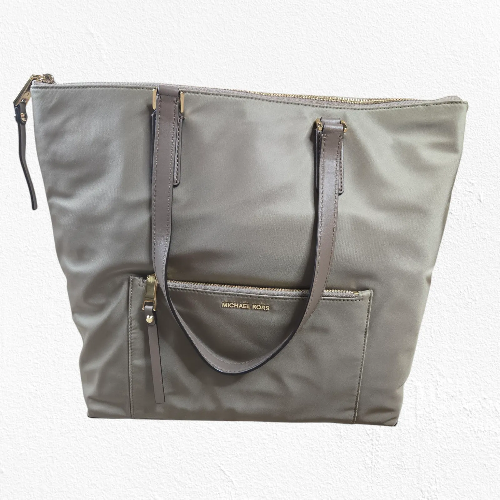 Michael Kors Ariana Tote Dusk Olive Green Nylon Travel Shoulder Designer Purse - Image 3