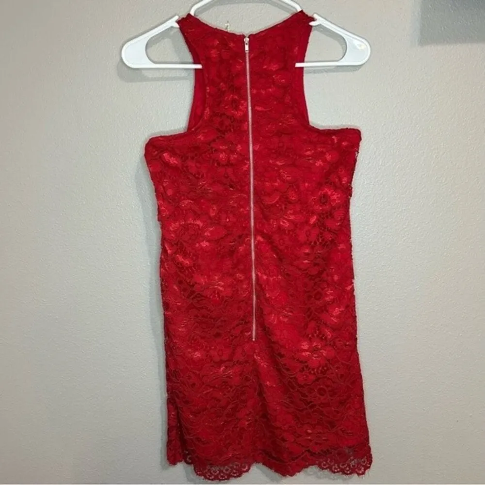 Lovers + Friends red floral lace mini shift dress women's size XS - Image 7