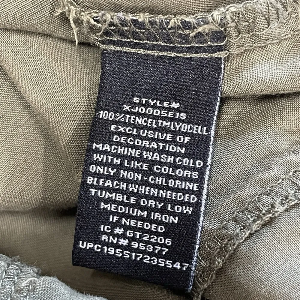 Sanctuary Social Standard Womens S Shirt Jacket Green Safari Tencel Army Shacket - Image 7