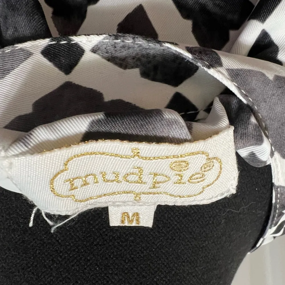 Mud Pie  Black and White Sleeveless Women's Top Size Medium M - Image 5