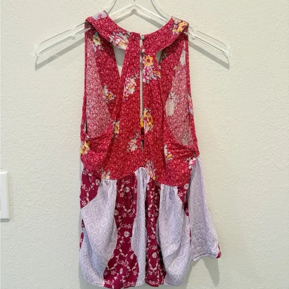 FREE PEOPLE Dream Darlin Top Boho Floral Printed Babydoll XS‎ - Image 4