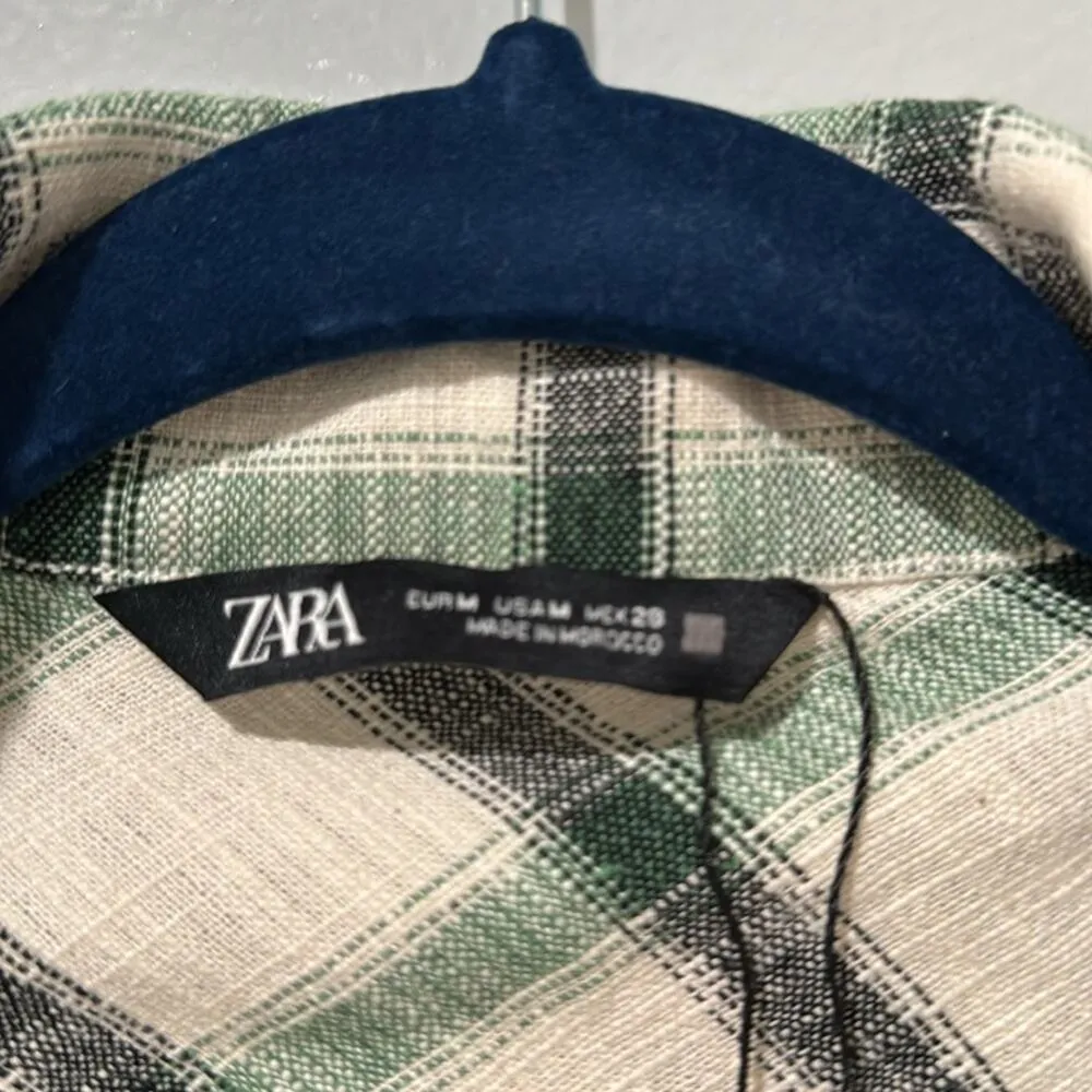 ZARA  Shacket Jacket Plaid Overshirt Collared Structured Button up Fall Date Nite - Image 2