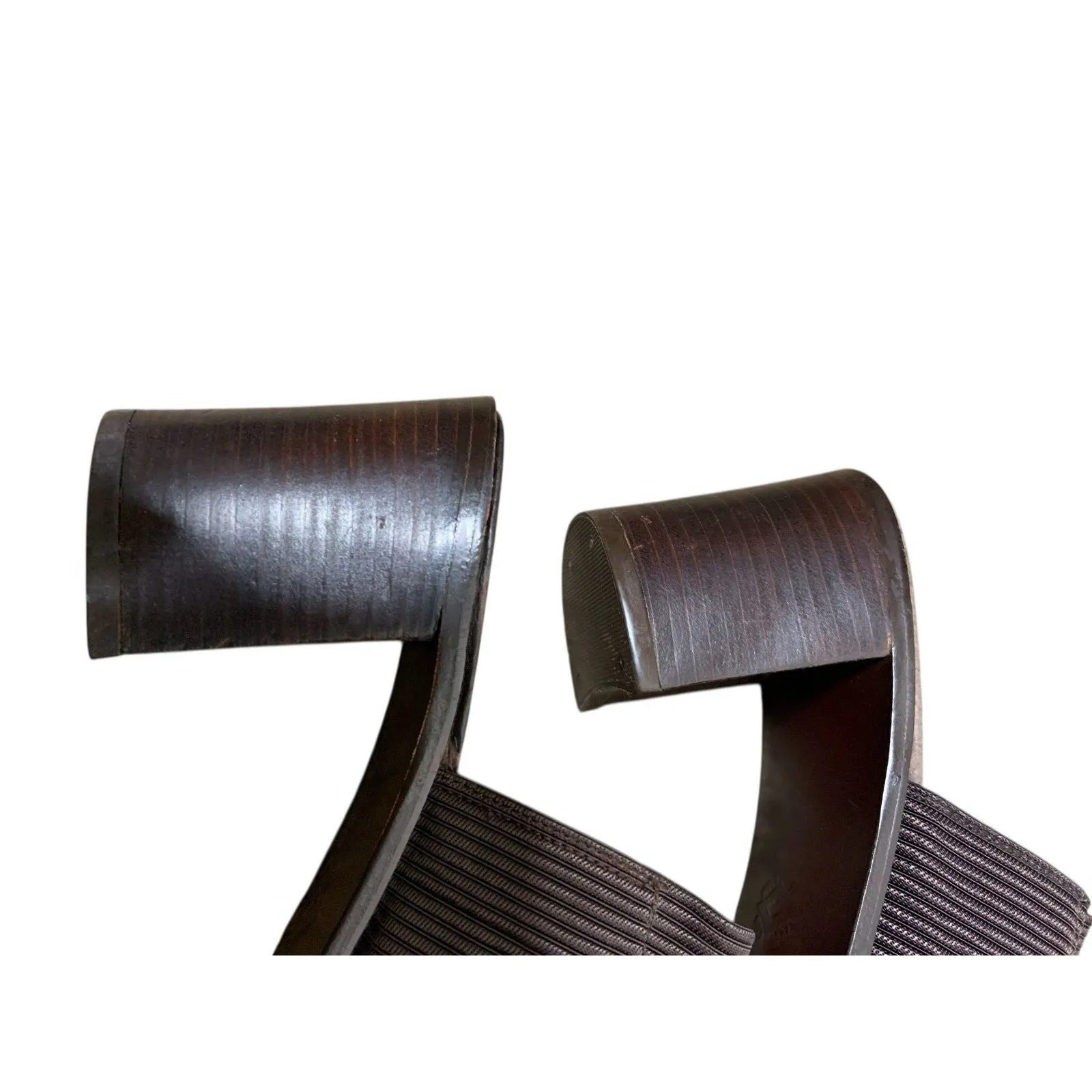 Vintage Donald Pliner Sz 10 Brown Knit Canvas Square Toe Slip On Mule Heel - Image 3