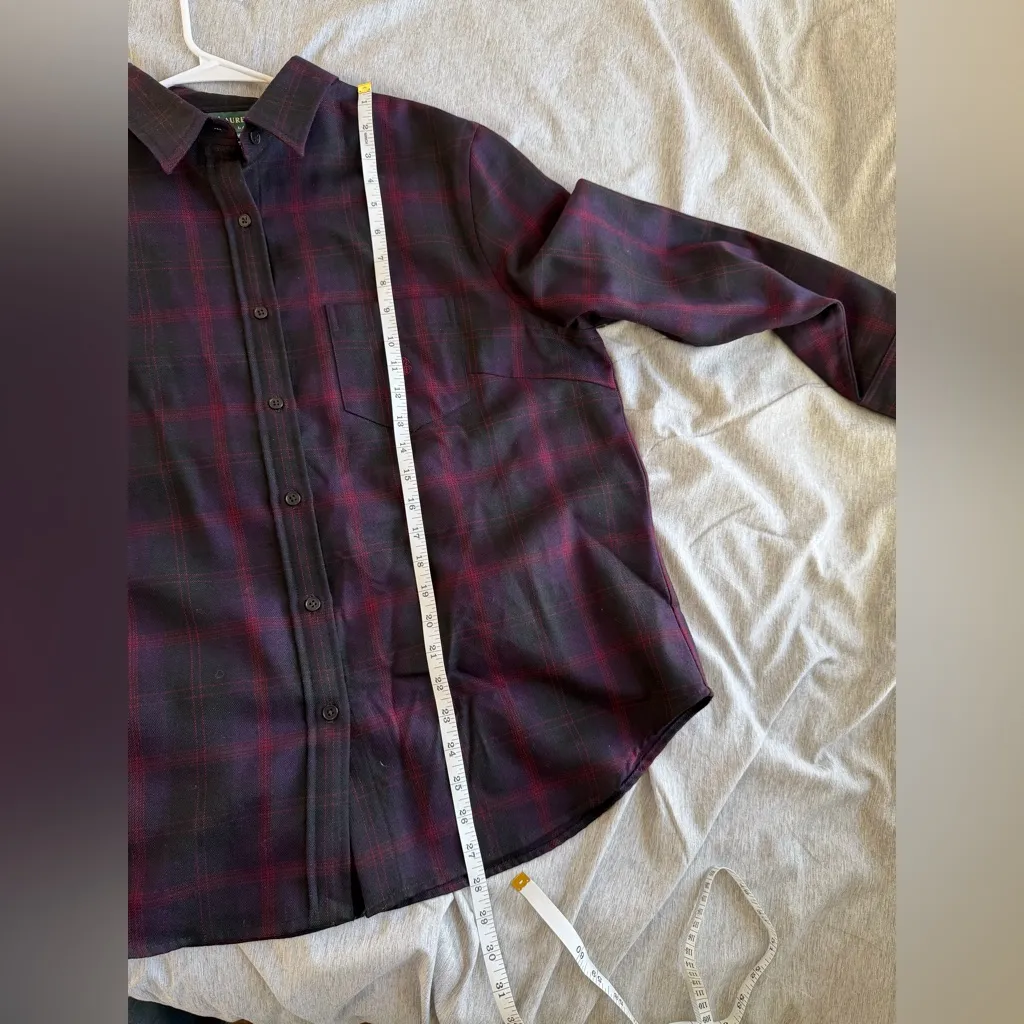 Lauren Ralph Lauren Womens 100% Wool Plaid Tartan Purple 1X Button Down Shirt - Image 9