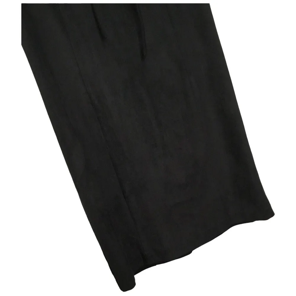 New 1. State Sleeveless Faux Suede Grommet Lace Up V Neck Lined Black 6 - Image 5