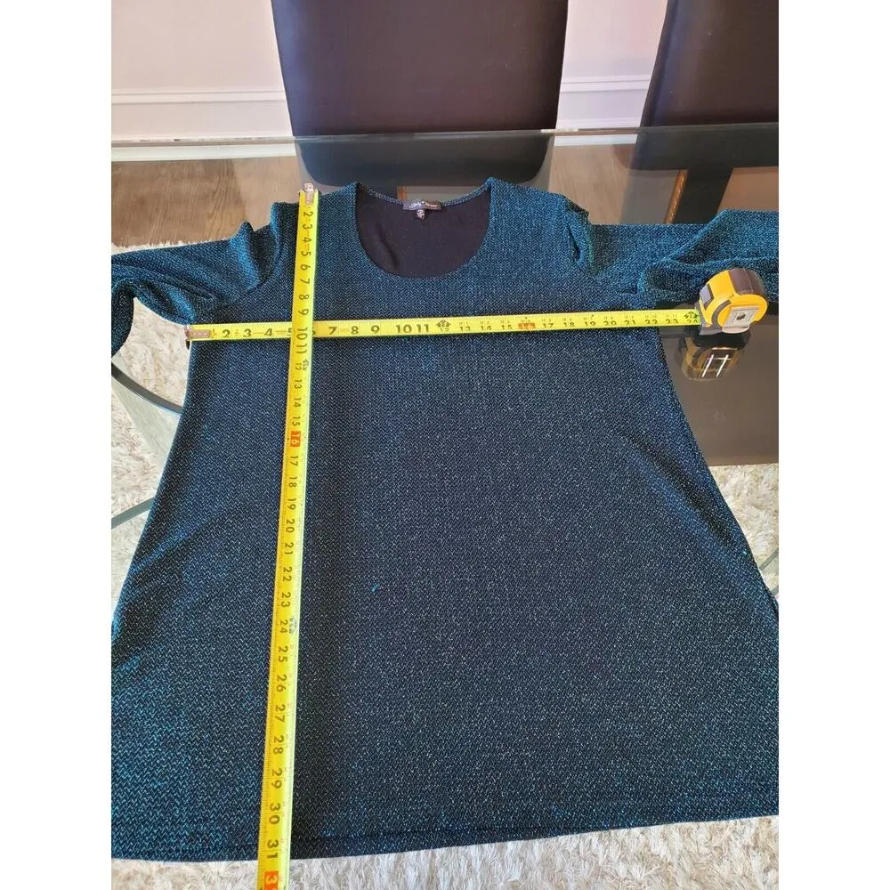 Slinky Brand Women's Blue Polyester Round Neck Long Sleeve Pullover Sweater 1X - Image 12