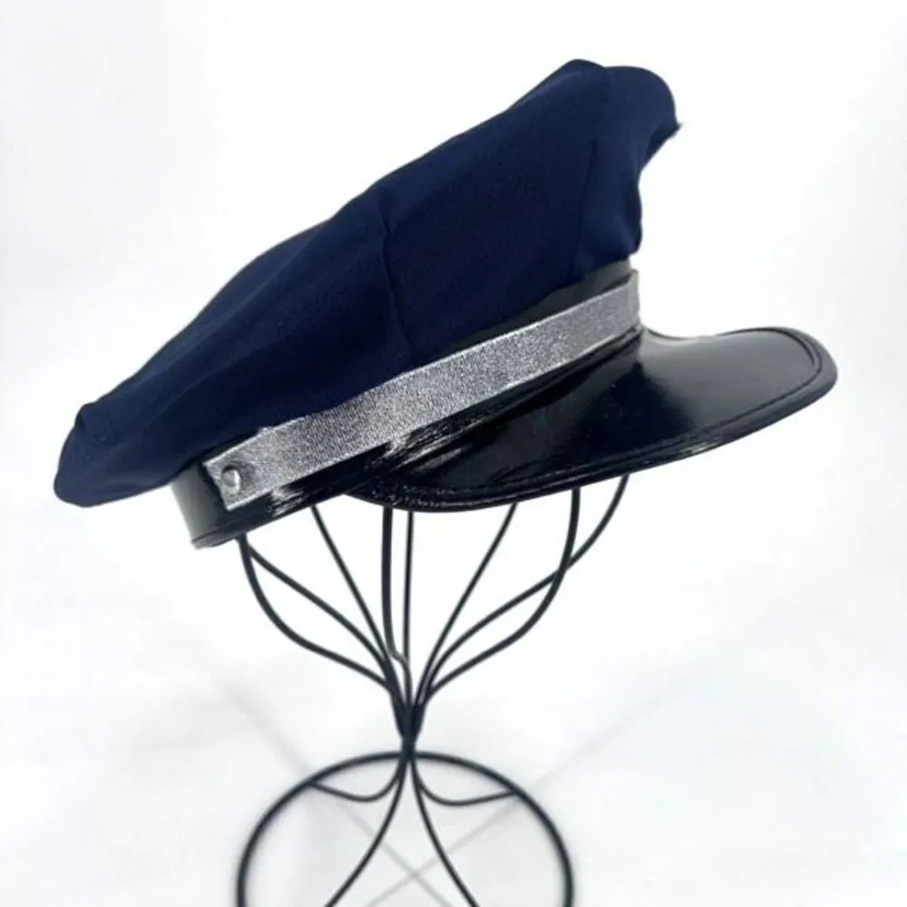 Police officer parole Cap Hat Halloween Role Play Fun Sexy Play‎ One size XL Blue - Image 2