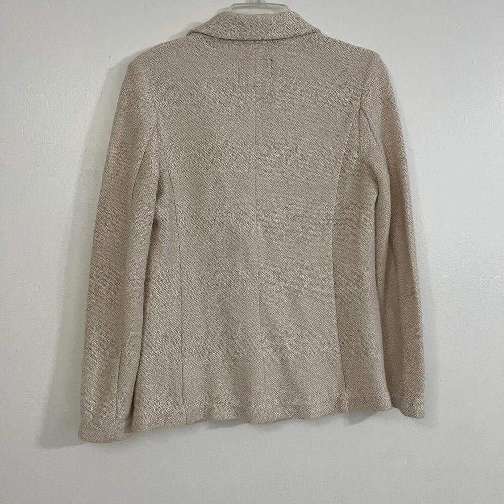 ANTHROPOLOGIE X SANCTUARY Blazer Womens XS Cream Bryce Knit Jacket Career - Image 3