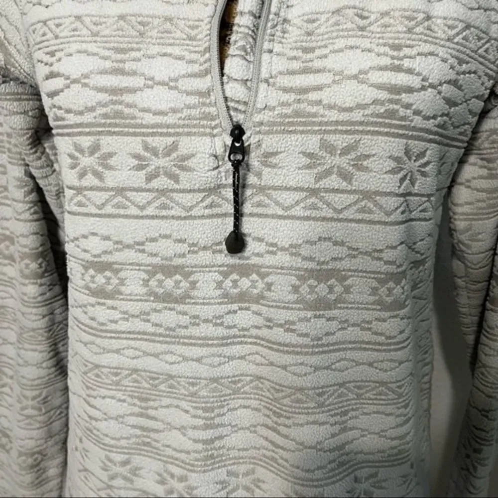 Eddie Bauer Womens Grey 1/4 Zip Fair Isle Fleece Jacket size Small Gorp Winter - Image 6