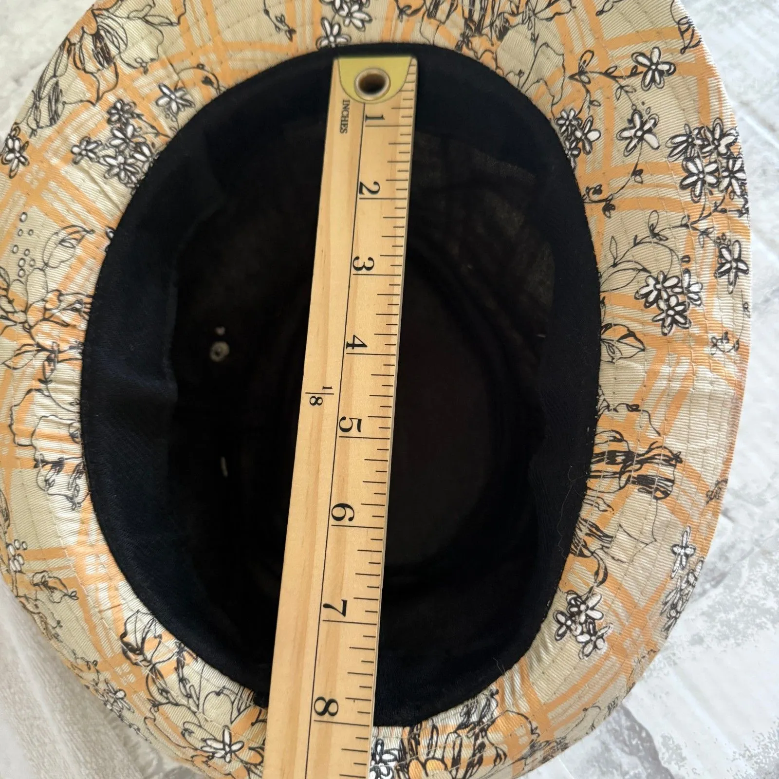 Floral Print Cotton Fedora Hat Summer Boho Festival Style Wide Brim Cap Orange - Image 6