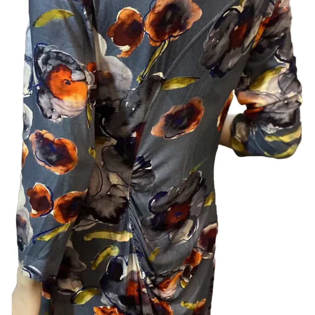 NWT HILTON HOLLIS GRAY FLORAL‎ MIDI
DRESS SIZE L $495 Size L - Image 4