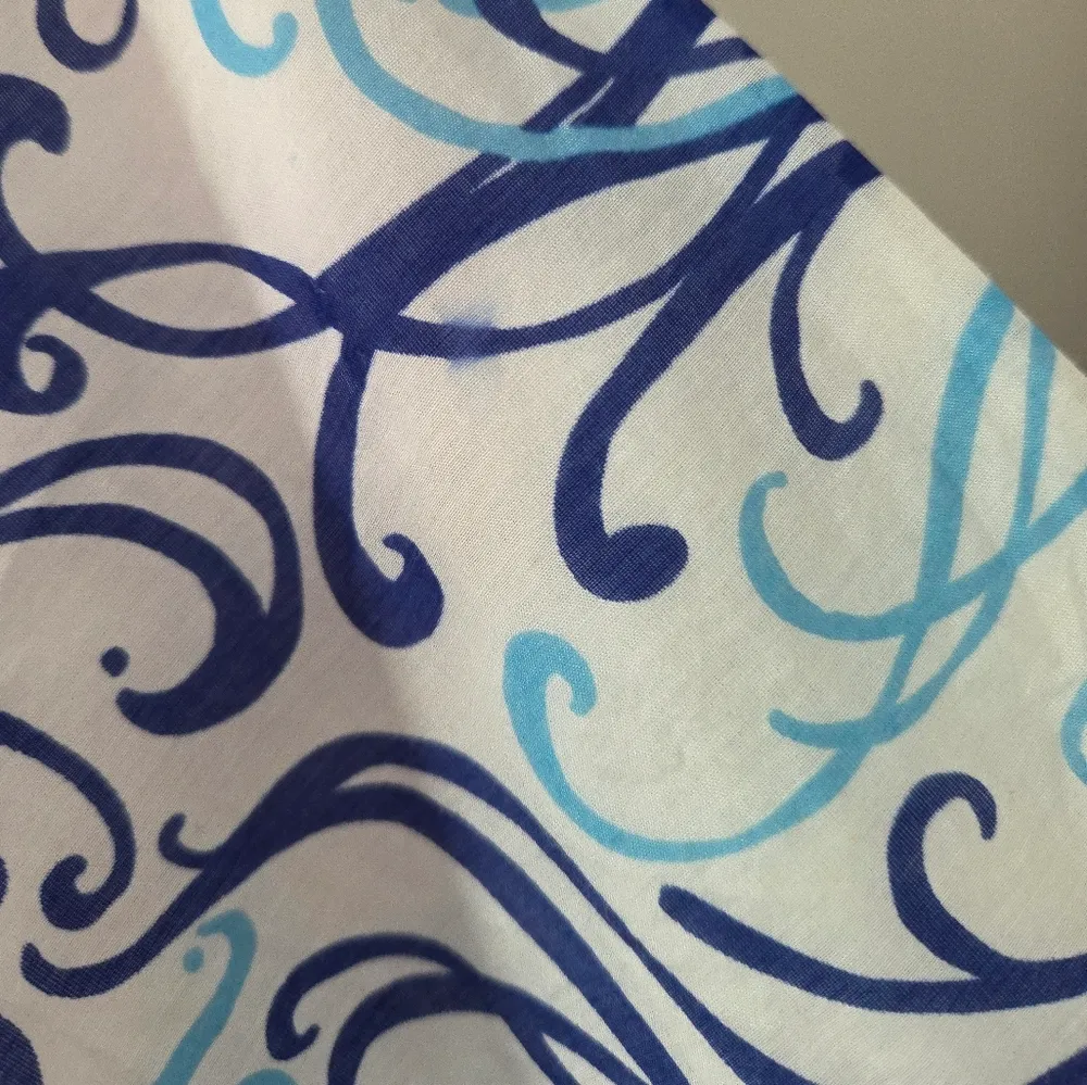 Lilly Pulitzer Blue and White Jellyfish Bell Sleeve Cotton Silk BlendTunic Top - Image 7