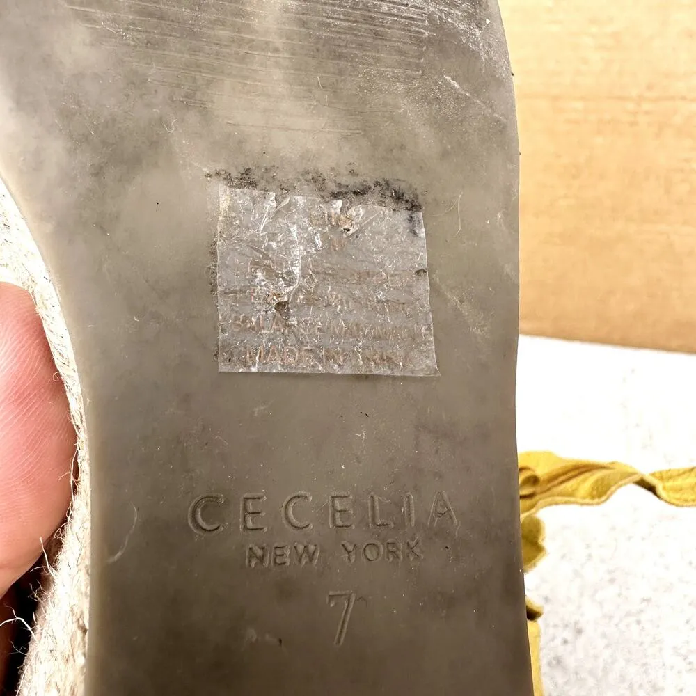 Cecelia Wedge Sandals Lily Platform Open Toe Wrap Around Ankle Strap Yellow 7 - Image 7