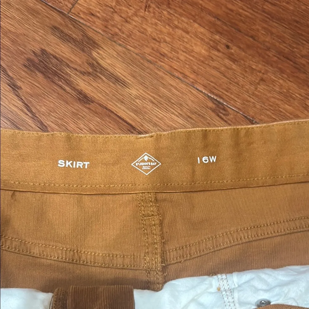 St. John's Bay Tan A-Line Mini Skirt - Image 2