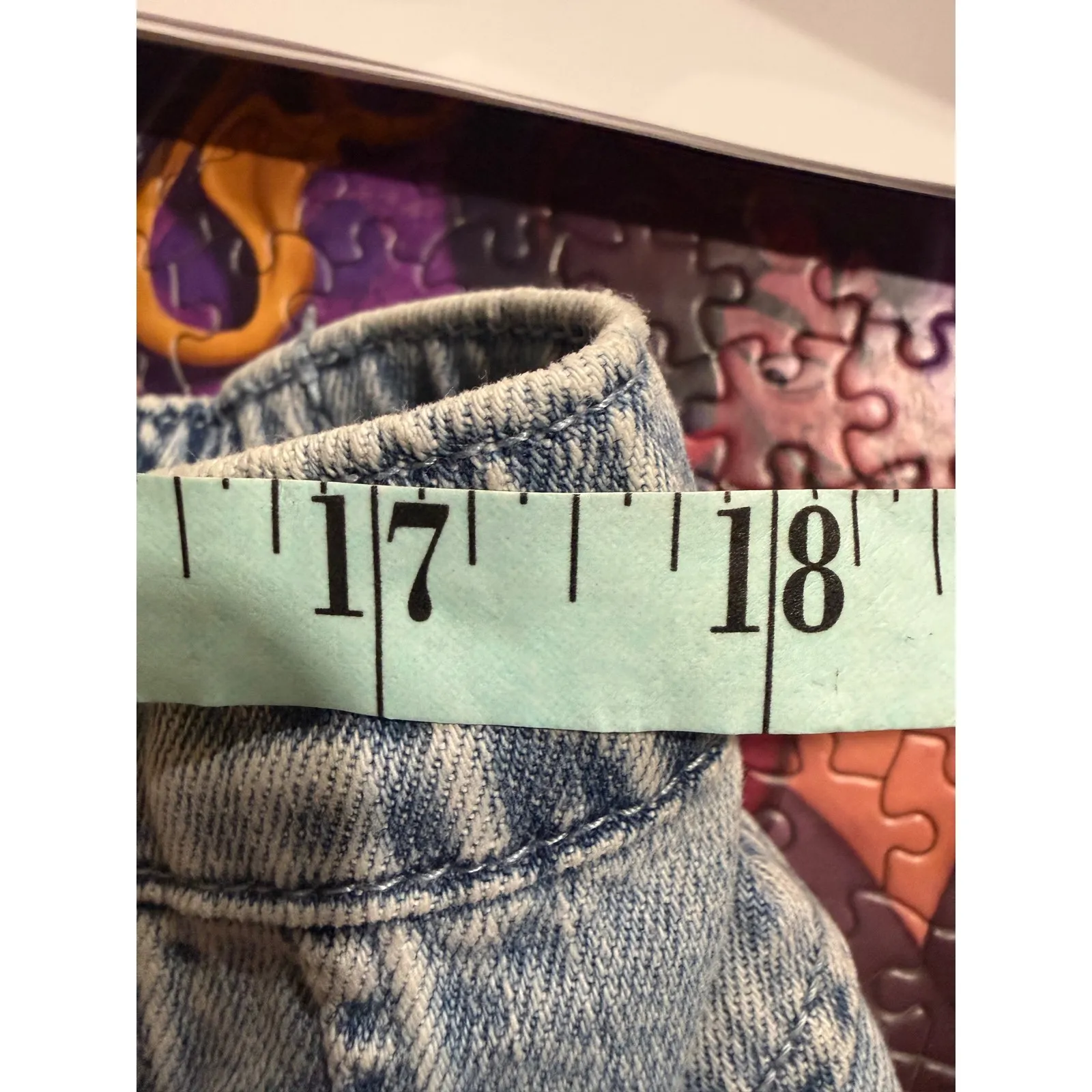 Aerie Denim Skirt Distressed Light Wash Elastic Waist Flare Mini Womens XL - Image 5