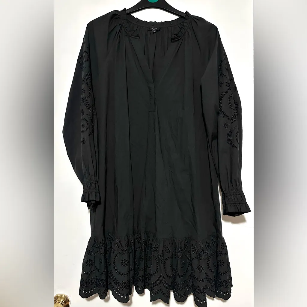 Rails Saylor Black Eyelet Dress Size Medium - Image 3