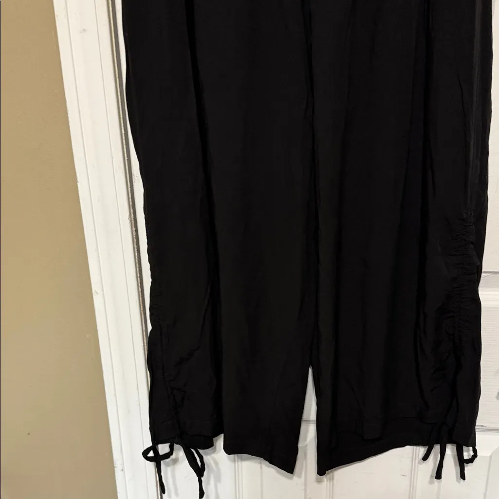 Back from Bali Black Wide Elastic Waistband Cinched Side Pants Handmade Size XL - Image 3