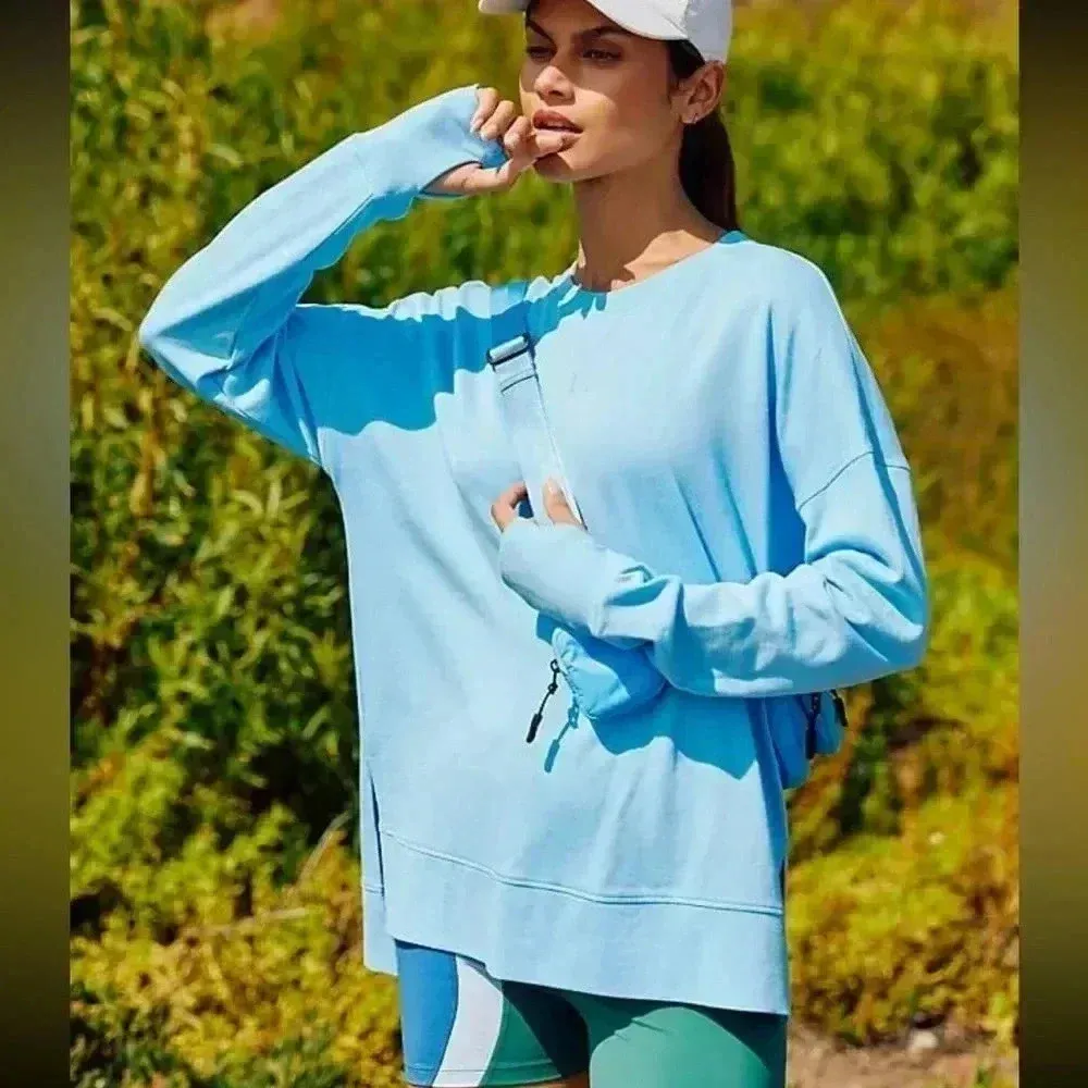 SWEATY BETTY Long Sleeve Terry Layering Sweatshirt Size XS Oversized Relaxed - Image 2