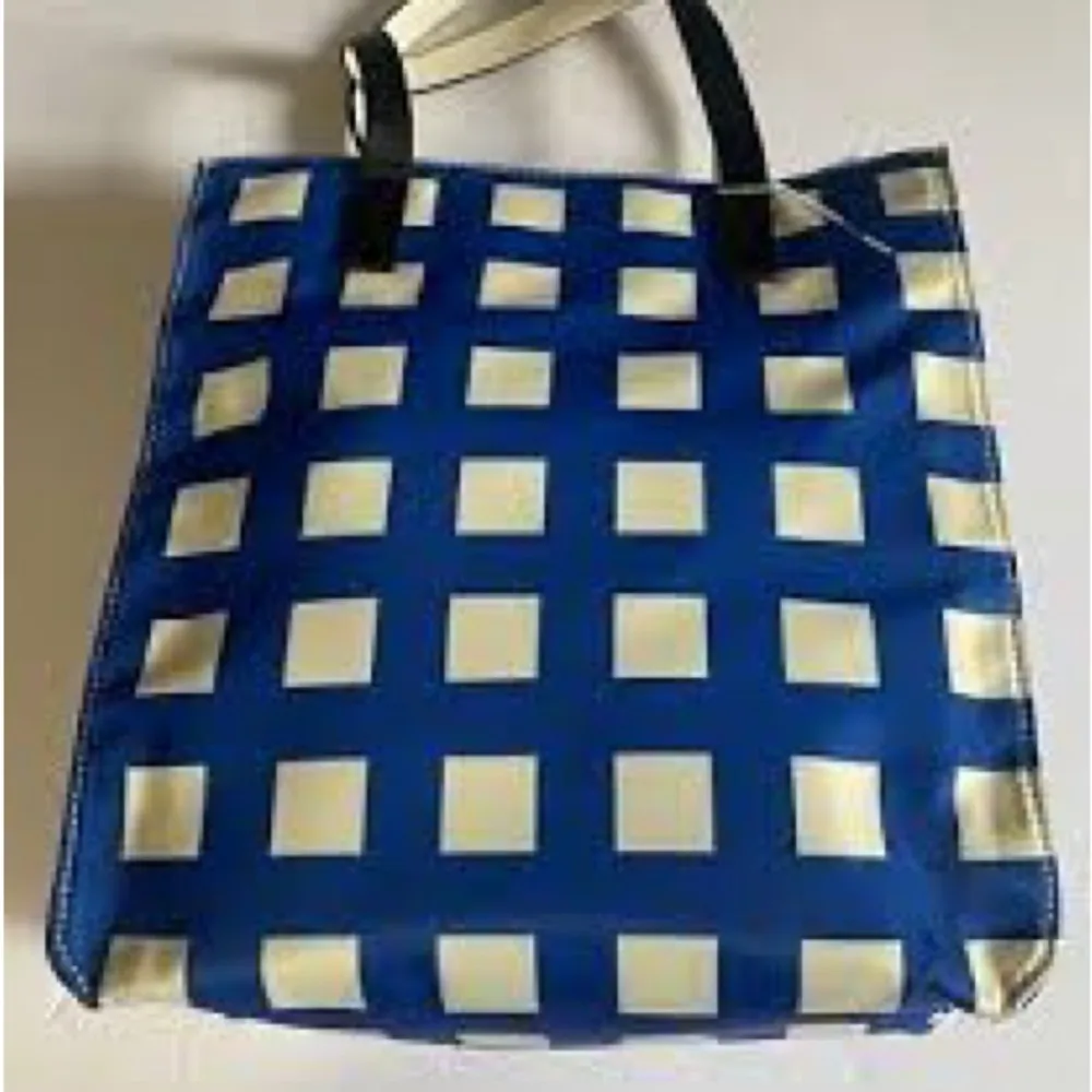 Kate Spade Blue Checkered north south nylon Tote - Image 3