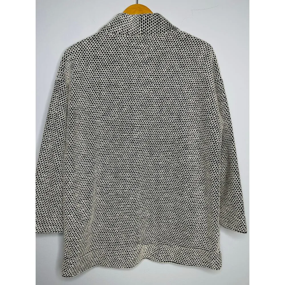 Marine Layer women’s Birdseye Knit Cardigan size Small White/Black - Image 9