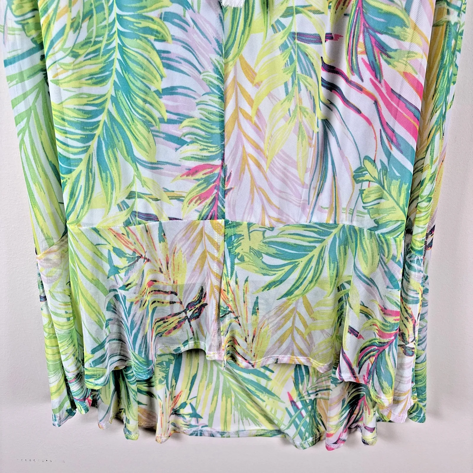 New Harlow Rose Skirt Womens Sz M Tropical Mesh Knit Hi Low Maxi Palm Beach Size M - Image 3