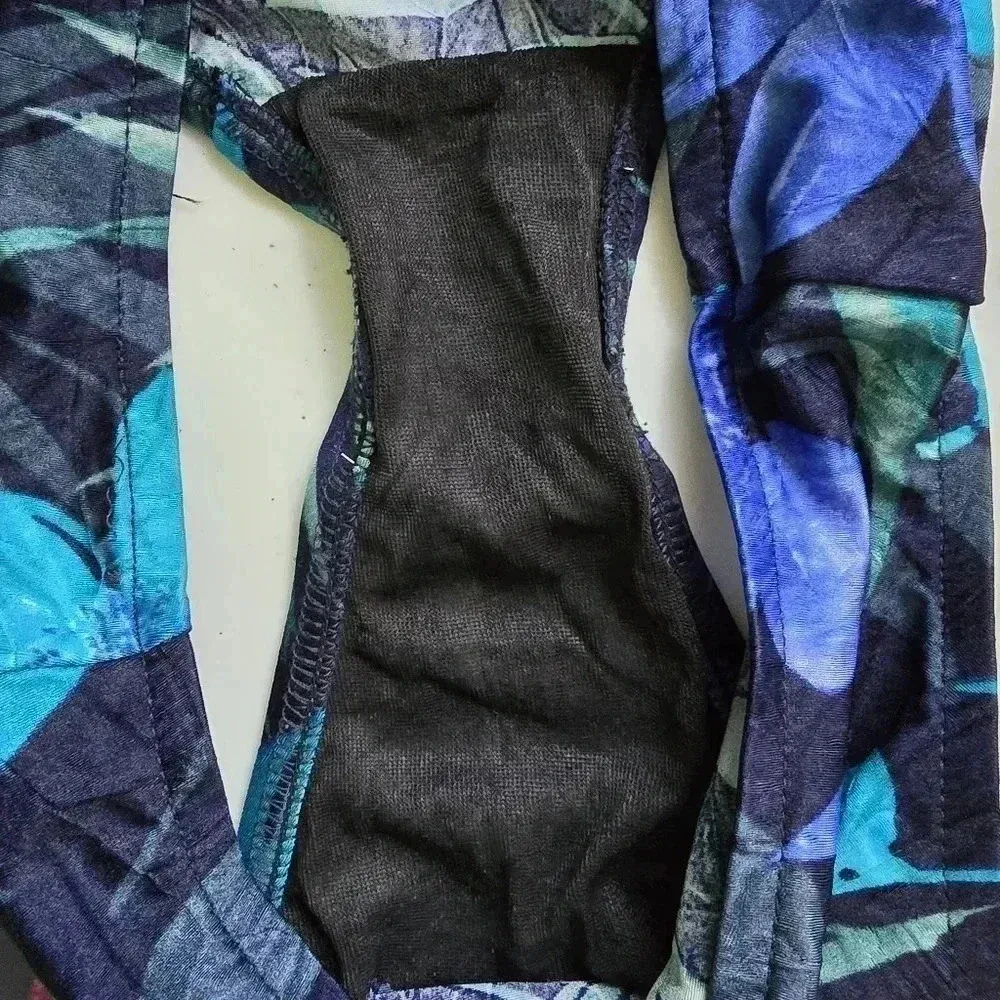 Kona Sol Blue Floral Bikini Bottoms Swimwear Swimsuit Size 10 - Image 4