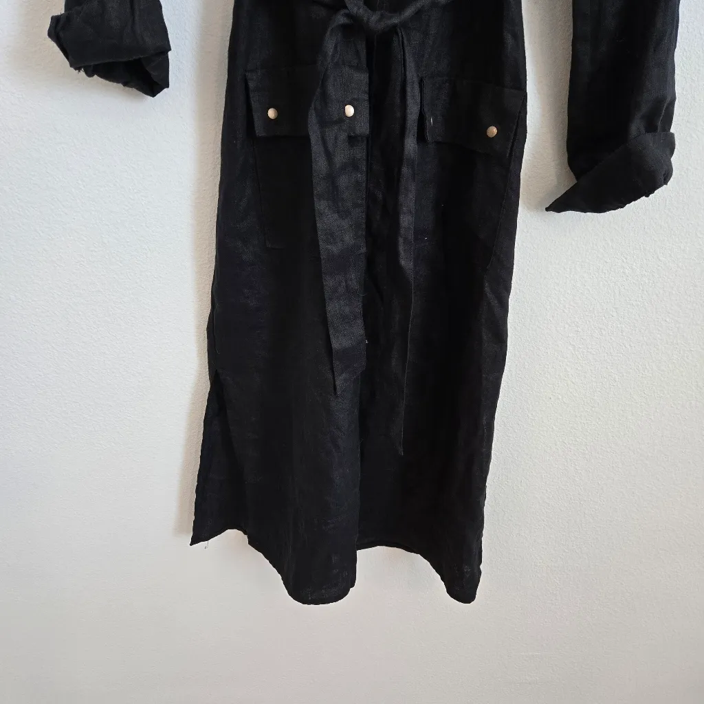 Saks Fifth Avenue Black Long Sleeve Dress Xs New With Tags - Image 6