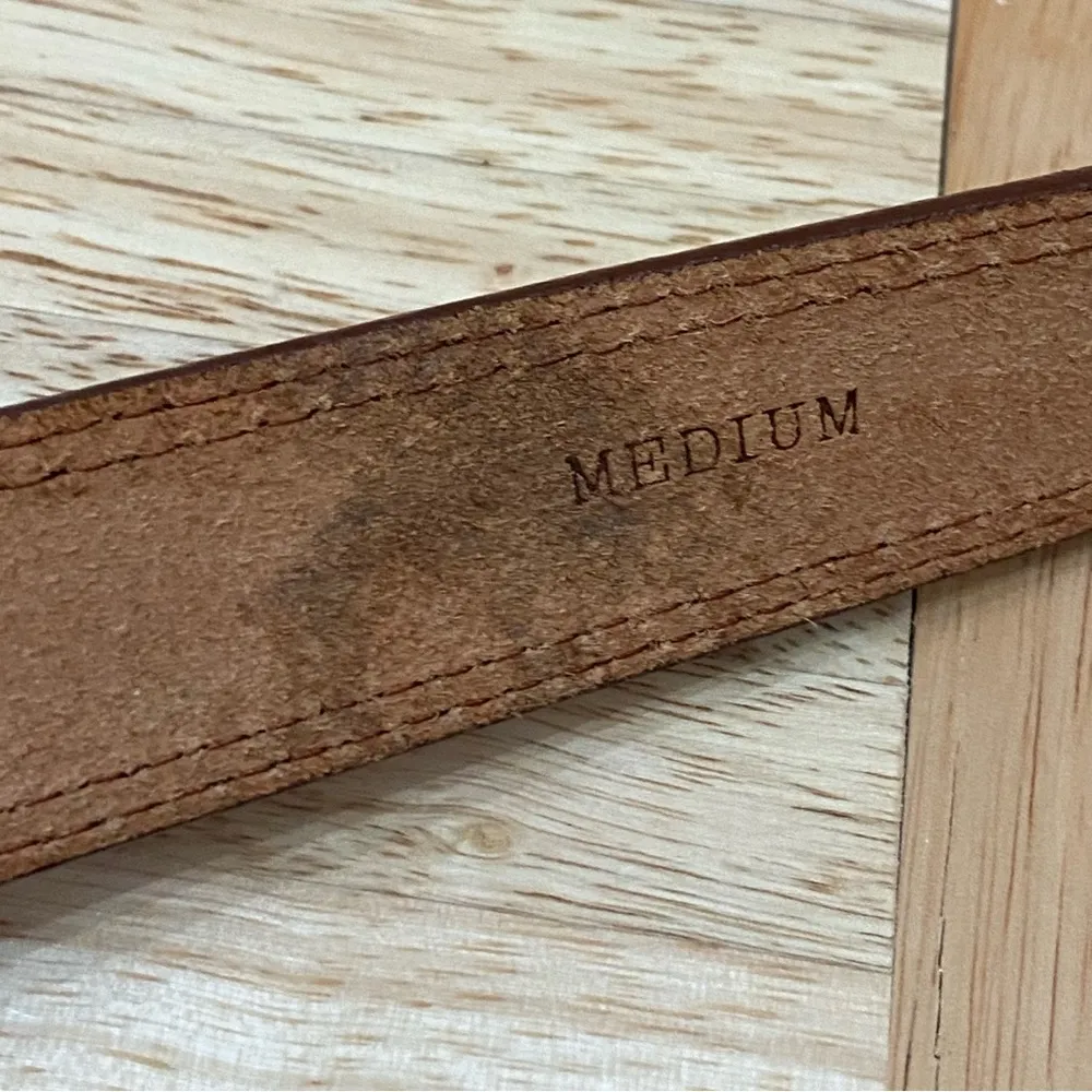 Vintage JONES New York Brown Natural Full Grain Bridle Leather Women’s Belt M - Image 8