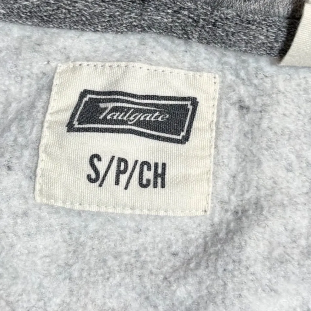 Tailgate Ohio State Buckeyes Cropped Zip Up Hoodie Gray Small - Image 8