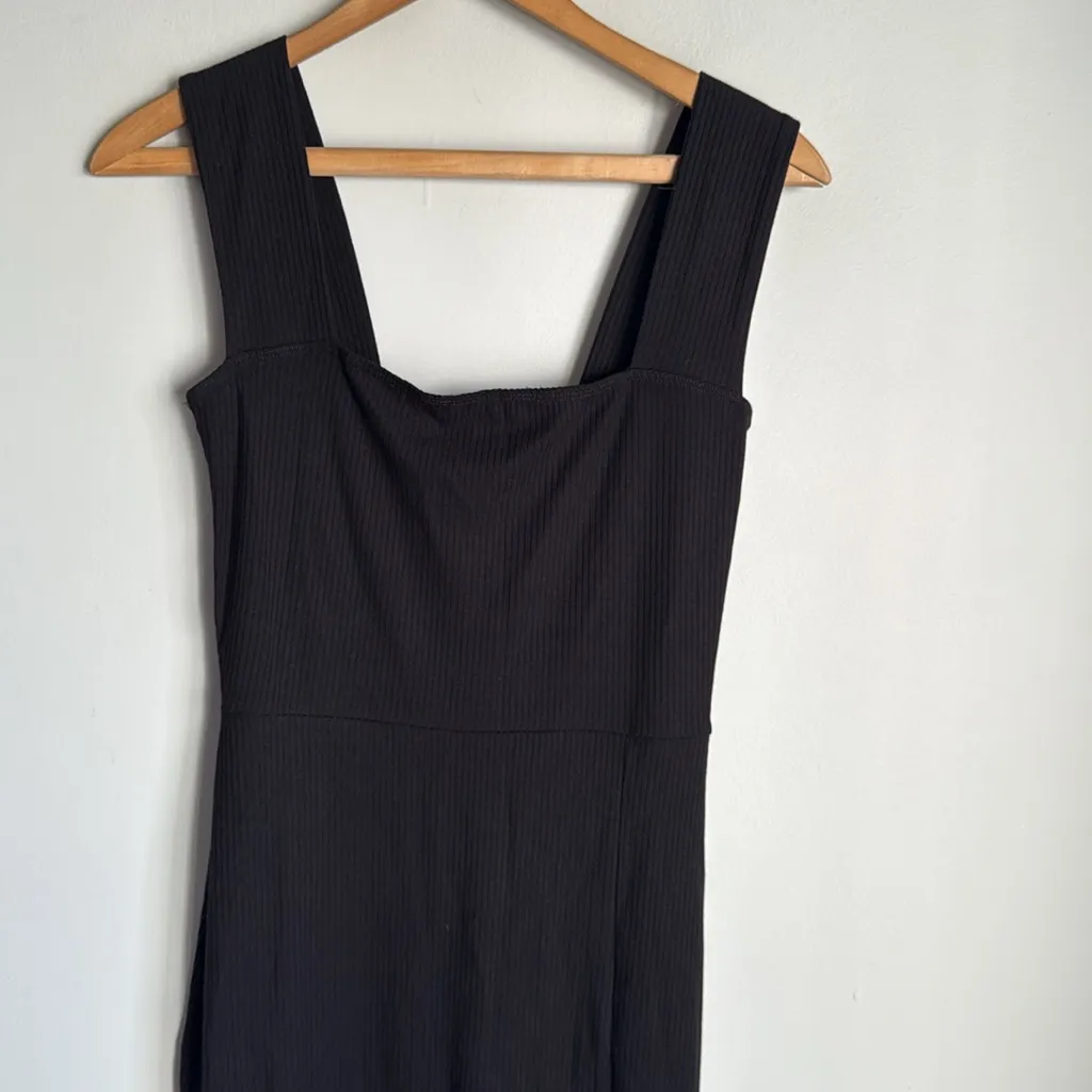 REFORMATION Black Cassi Ribbed Knit Dress Small - Image 5