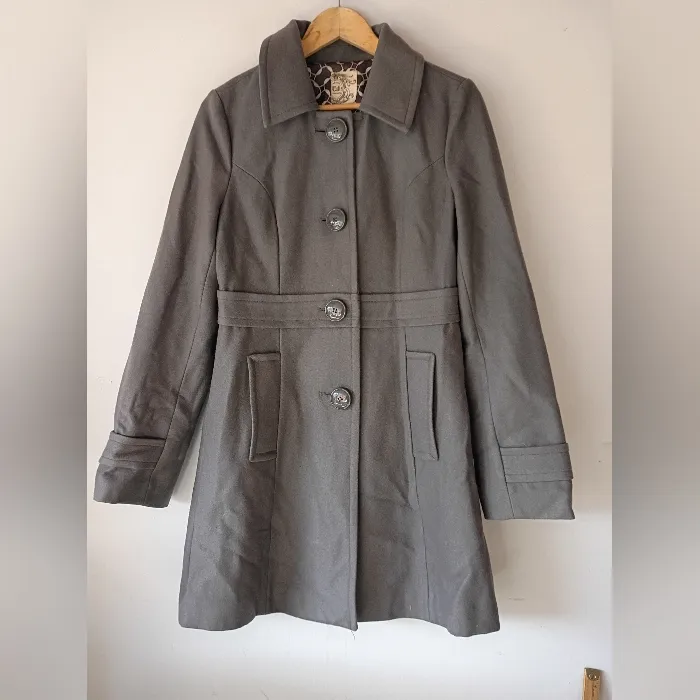 Tulle by Anthropologie Gray Wool Blend Peacoat Jacket Women’s Large - Image 2